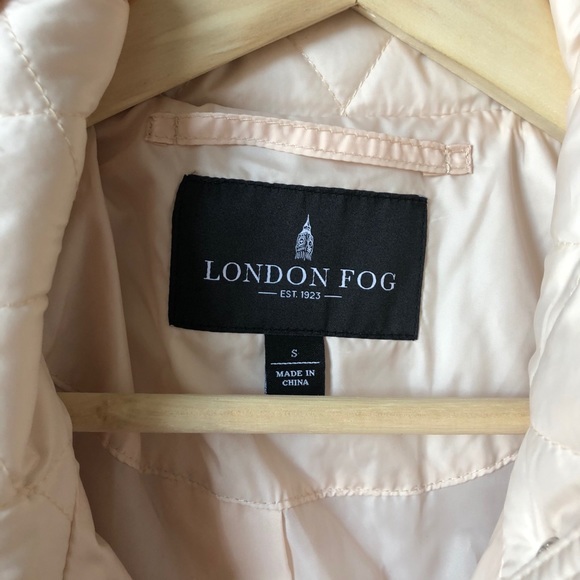 London Fog Cream Quilted Puffer Jacket Size Small - Picture 7 of 10